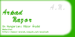arpad mazor business card